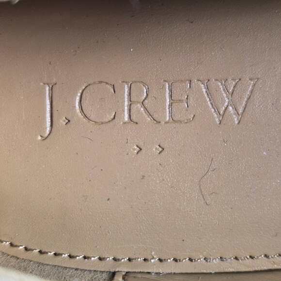 J Crew Outlet Size 9 Cream Taupe Suede Slip On Flats Amond Toe NWOT - Picture 9 of 12